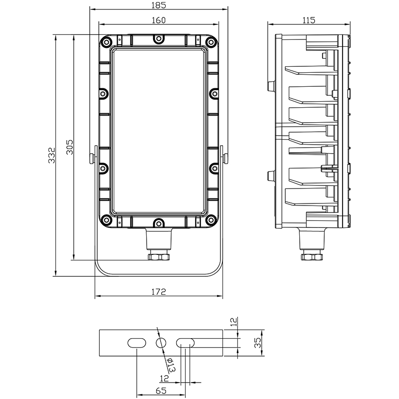 BFC8115-100W 尺寸图
